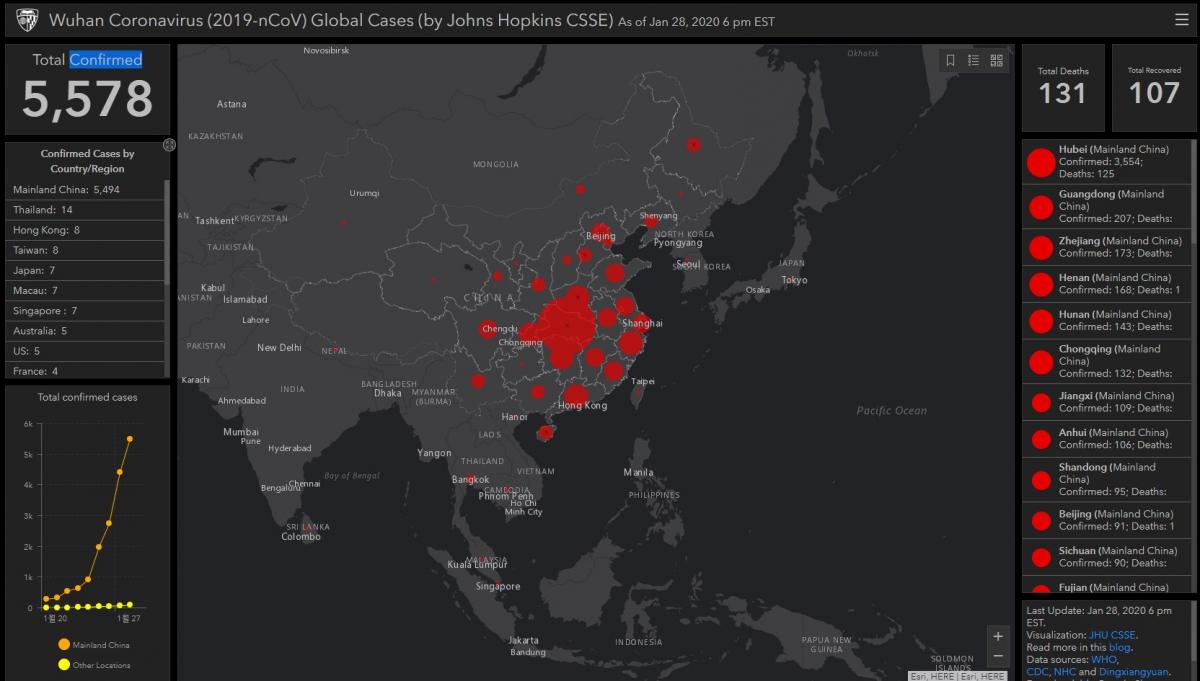 신종 코로나 바이러스 전세계 확산 지도 확인 하기 - 